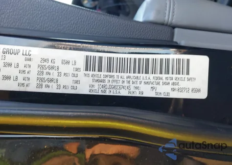 2013 Dodge Durango Crew z USA, uszkodzony, nr VIN 1C4RDJDG0DC674145